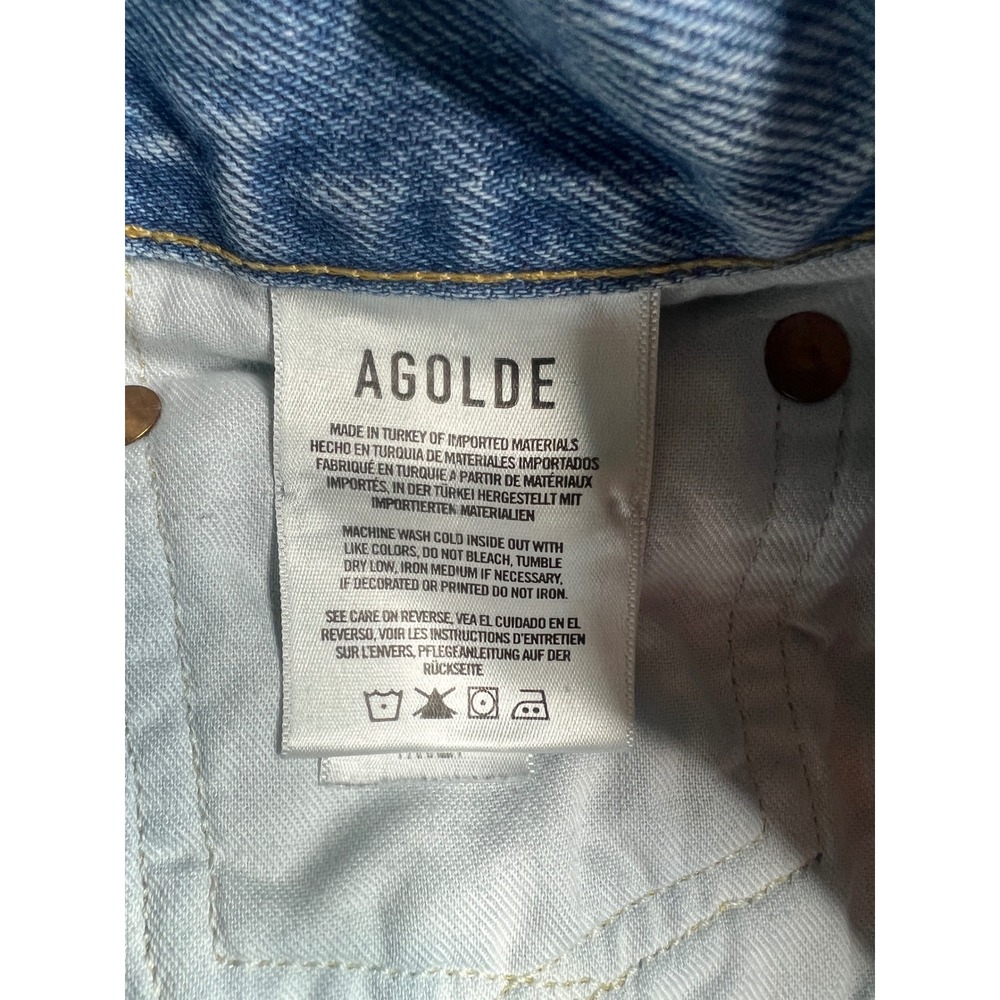 AGOLDE Parker Vintage Cut Off Shorts Light Wash Distressed Denim Size 25 - Picture 6 of 12